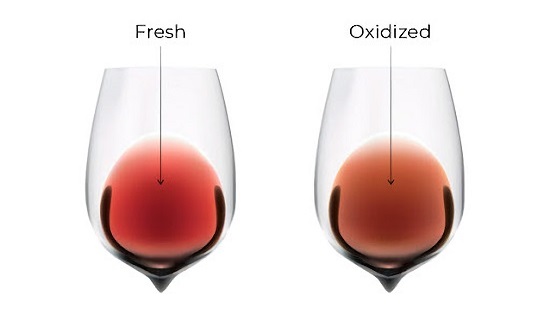 Difference between Fresh wine and Oxidized wine
