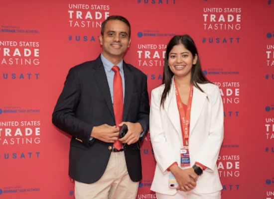 Image: Sid Patel (CEO and Founder of Beverage Trade Network) is on the left and Ankita Okate is on the right (Growth and Events Head at Beverage Trade Network)