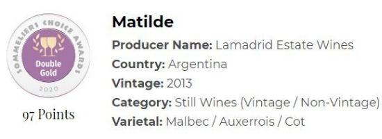 2013 Matilde Malbec by Lamadrid Estate Wines