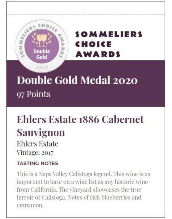 Ehlers Estate 1886 Cabernet Sauvignon Shelf Talker