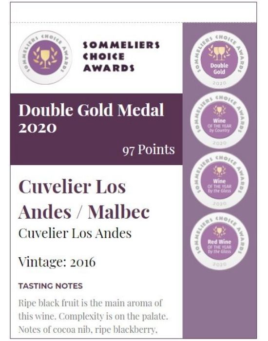 Cuvelier Los Andes / Malbec Shelf Talker