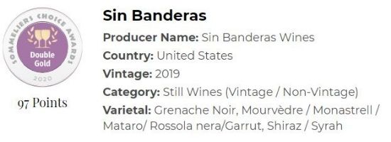 2019 Sin Banderas Grenache Noir