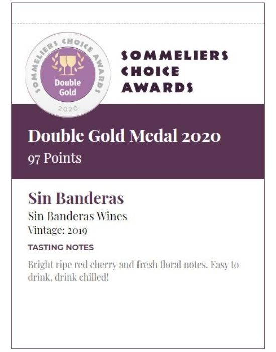 2019 Sin Banderas Grenache Noir Shelf Talker