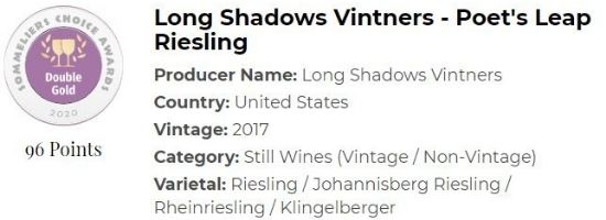 2017 Long Shadows Vintners - Poet's Leap Riesling