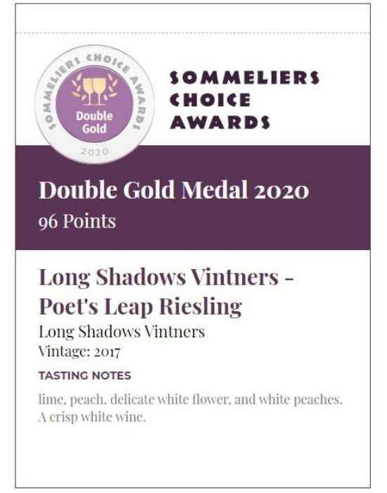 2017 Long Shadows Vintners - Poet's Leap Riesling Shelf Talker