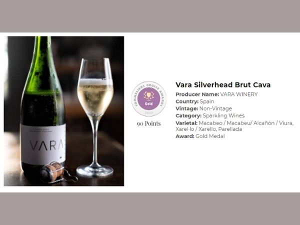 Vara Silverhead Brut Cava - 90 Points, Gold Medal at the 2020 Sommeliers Choice Awards