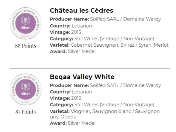 Winning silver medals at the 2020 Sommeliers Choice Awards