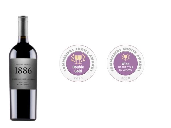 '1886' Cabernet Sauvignon - Best Cabernet Sauvignon Award, 97 Points and Double Gold, 2020 Sommeliers Choice Awards.