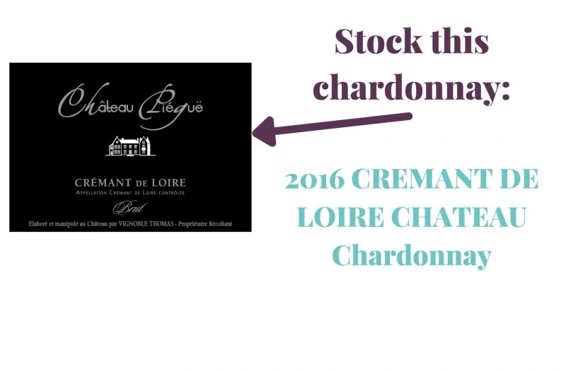 Photo for: Stock this Chardonnay: 2016 CREMANT DE LOIRE CHATEAU